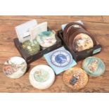 Two boxes of cabinet plates. Includes Heinrich Villeroy & Boch Fairies of The Fields and Flowers,