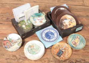 Two boxes of cabinet plates. Includes Heinrich Villeroy & Boch Fairies of The Fields and Flowers,