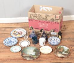 A box of assorted ceramics to include Queen Anne part tea service, Wedgwood, assorted cabinet