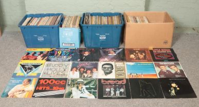 Four boxes of assorted records, mainly easy listening. To include Elton John, Barry Manilow, The
