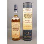 A bottle of Glenmorangie 15 Year Old Rare Malt Scotch Whisky, 43% vol, 70cl in card tube