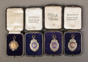 A collection of silver medals to include three Birmingham Police Ambulance Competition Medals and