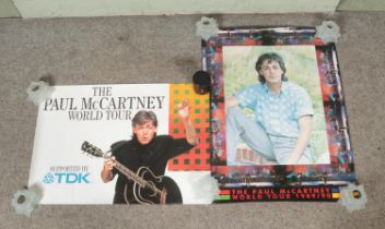 Two promotional posters advertising The Paul McCartney World Tour; one dated for 1989/1990.