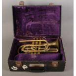 Barratts of Manchester cornet in travel case.