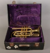 Barratts of Manchester cornet in travel case.