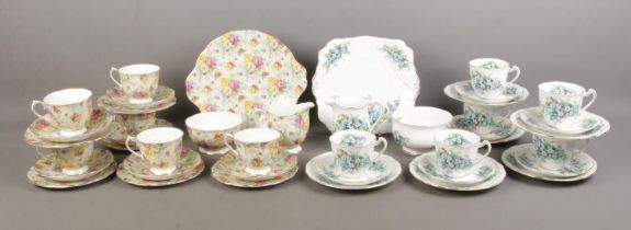 Two ceramic part tea services; Royal Standard Forget-Me-Not and Royal Albert, decorated in