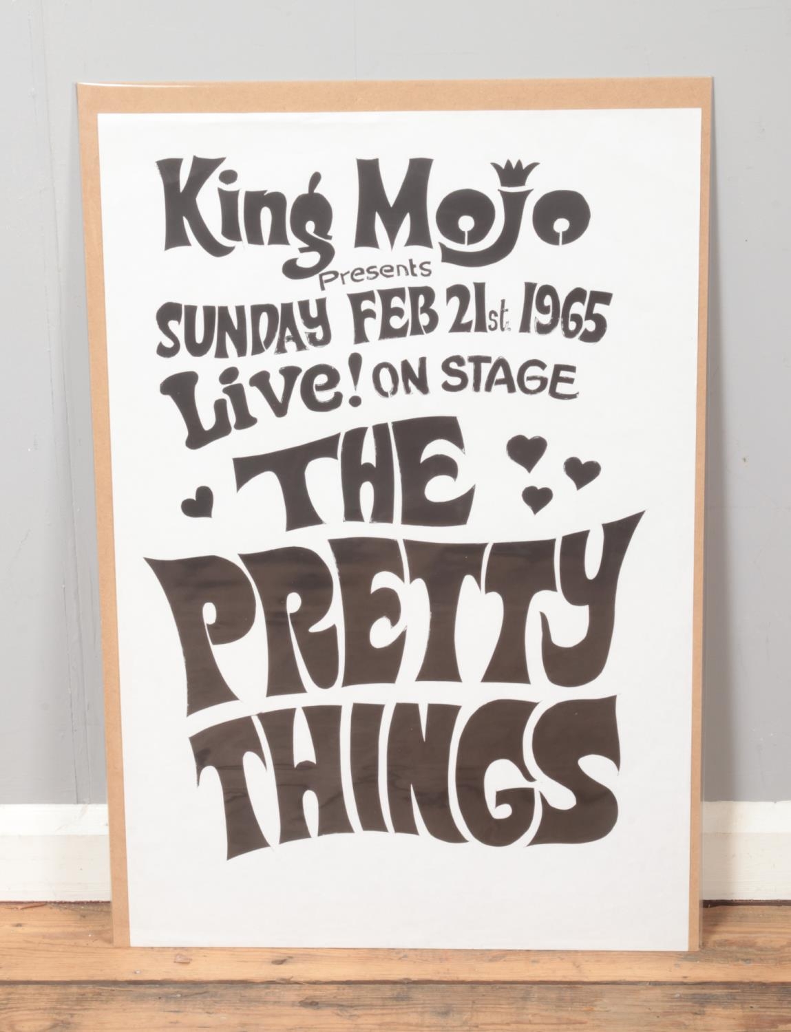 A reproduction King Mojo Club, Sheffield poster for The Pretty Things Sunday February 21st 1965.