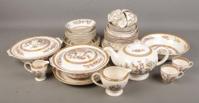 A Washington Indian Tree part tea set with a small quantity of Johnson Bros Indian Tree design