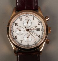 A men's Sekonda Classique automatic chronograph wristwatch on leather strap. In working order.