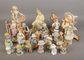 A large collection of vintage figurines.