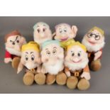 A complete set of Disney Store plush toys of the seven dwarfs from "Snow White and the Seven Dwarfs"