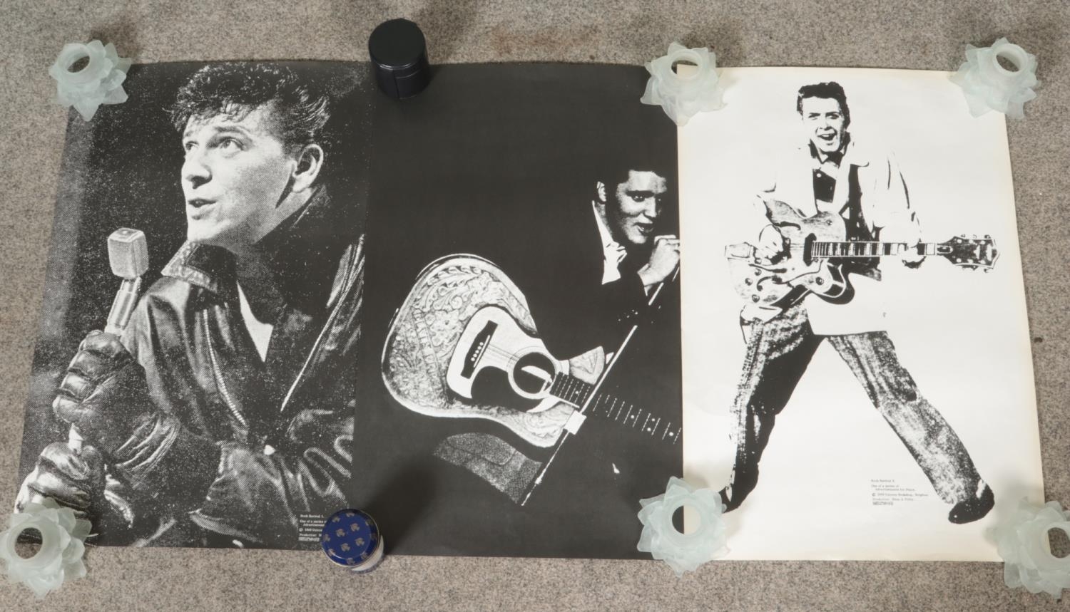 Three posters, published in 1968 from the 'Rock Revival' series. Featuring Gene Vincent, Eddie