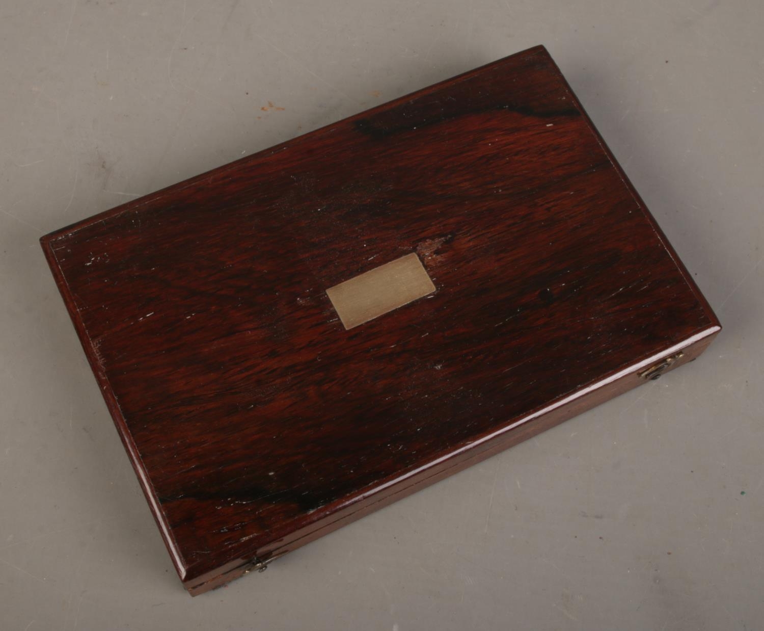 An antique rosewood box with collection of Chinese coins/tokens. - Image 2 of 2