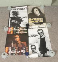 Four vintage pop concert posters, including Graham Bonnet, Graham Parker, Jackson Browne and Ted