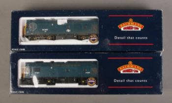 Two boxed Bachmann Branch-Line OO gauge diesel locomotives to include D7667 BR Blue Snow Plough