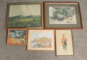 A collection of prints including a military prints of a Trooper, Royal North British Dragoons.
