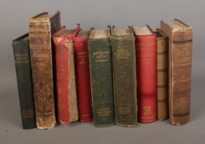 A collection of antique books to include Jeremy Taylor: Holy Living and Dying, W.H Mallock: The