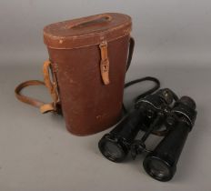 Military Barr And Stroud CF41 WW2 binoculars in case.
