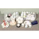 A large collection of ceramics mostly containing various part tea sets including argyle, Royal