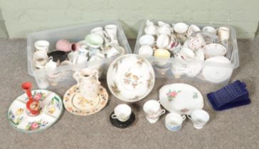 A large collection of ceramics mostly containing various part tea sets including argyle, Royal