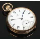 A gold plated Omega pocket watch. The case stamped for Dennison Watch Case Co Ltd. Having Roman