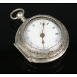 A George III silver pair cased fusee pocket watch. The movement marked for Ja Cooper, London. The