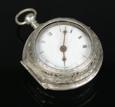 A George III silver pair cased fusee pocket watch. The movement marked for Ja Cooper, London. The