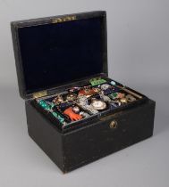 A Parkins and Gotto (Oxford Street) multi-layer jewellery box containing an extremely large quantity