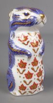 A Royal Crown Derby Chipmunk paperweight with silver stopper.