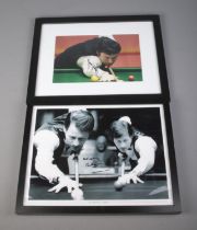 Two signed and framed Snooker photographs to include Alex Higgins and Jimmy White. Both frames