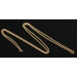 A 9ct gold rope twist muff chain. Approximately 128cm. 20.57g.