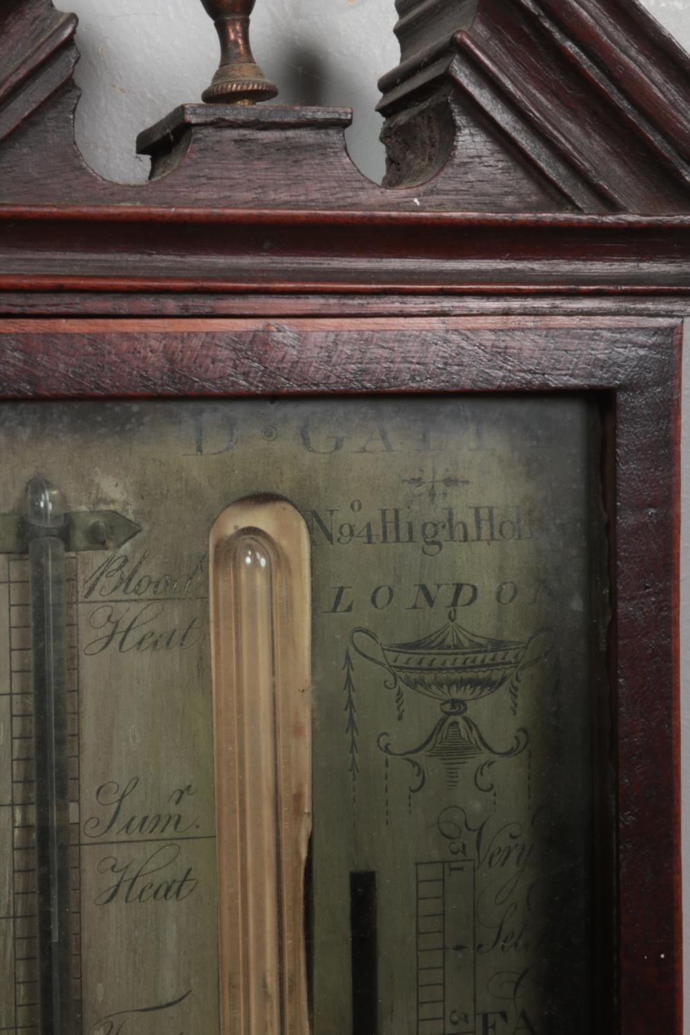 A 19th century D Gatty mahogany stick barometer. Length 100cm. - Image 3 of 3