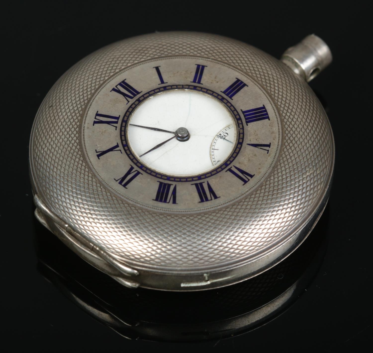 A continental silver demi hunter repeater pocket watch. Stamped 935.