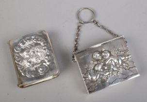 A Victorian silver cased book of common prayer with embossed cherub/putti to case and cover. Assayed