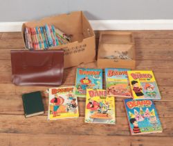 A box of mostly assorted Beano and Dandy Annuals along with a 1945 Boy's Own Paper annual and