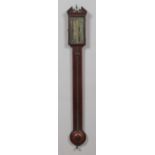 A 19th century D Gatty mahogany stick barometer. Length 100cm.