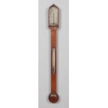 An early 19th century Thomas Harris & Son oak stick barometer. Length 92cm.