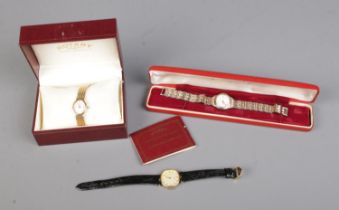 Three ladies Rotary wristwatches to include example on leather strap.