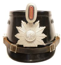 German police shako by Hans Romer, size 56, with West German star shako plate. 24cm wide.