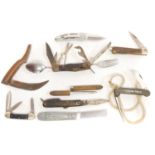 Nine various pocket or folding knives, including a Joseph Rodgers G.P.O 1970 knife, a Rigging knife,