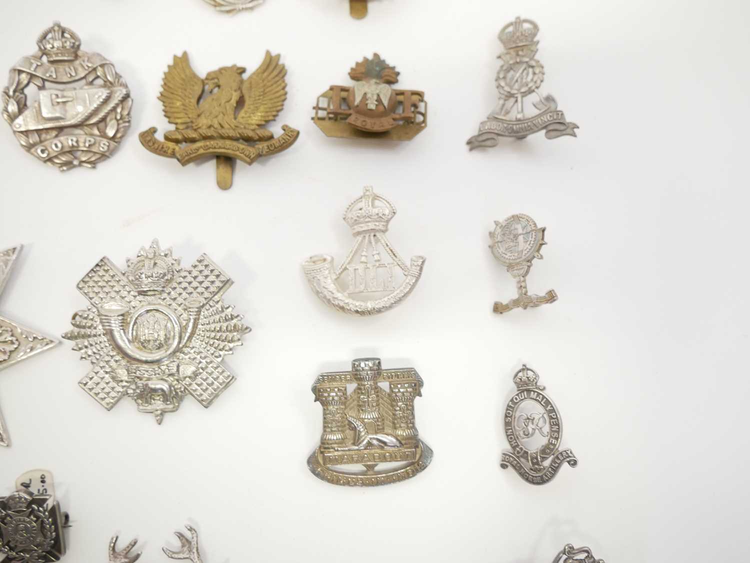 Twenty six British Army cap badges and Scottish clan badges, ten of which are Sterling silver. - Image 5 of 23