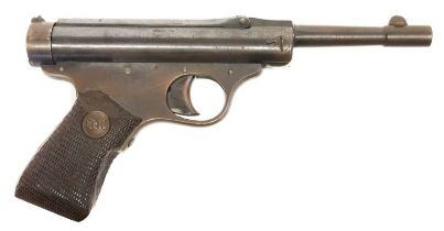 Tell Mod 3 .177 air pistol, 5 inch break barrel action, the top cocking slide stamped 'Tell Mod.3'