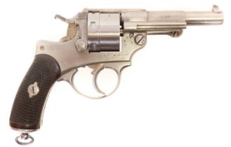 French Ordnance Model 1873 11mm service revolver, 4.25 inch barrel stamped Mle.1873 and S.1877, St