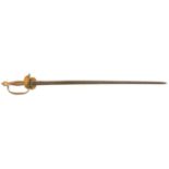 1796 pattern infantry officers sword, 32inch fullered blade, wire bound grip and folding guard.