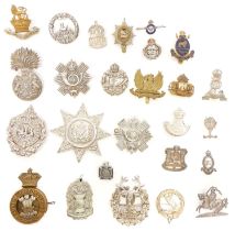 Twenty six British Army cap badges and Scottish clan badges, ten of which are Sterling silver.