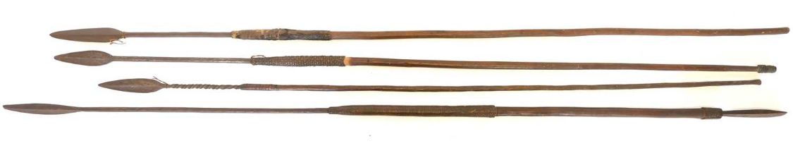 Four African throwing spears. Buyer must be over the age of 18. Age verification ID will be required