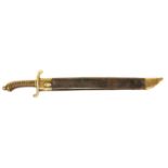 German pioneer M.1845 short sword and scabbard, the ricasso stamped with gothic JR and PDL maker