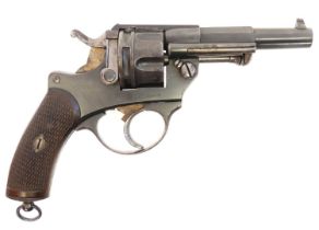 French Ordnance 11mm service revolver, 4.25 inch barrel, St Etienne arsenal stamp to the frame,