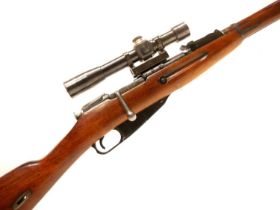 Izhevsk Mosin Nagant 7.62x54R bolt action rifle built up to be a sniper rifle, the 1938 dated