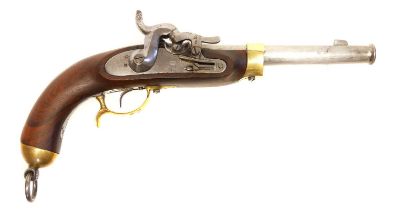 Modern Indian copy of a 63 calibre Model 1850 Potsdam percussion muzzle loading cavalry pistol,